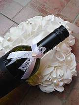 Svadobné pierka - ozdoba na fľašu - 10915068_