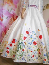 Šaty - Svadobné šaty s vlečkou " Maľované lúčne kvietky " (dámska listová kabelka, ručne maľovaná) - 10916322_