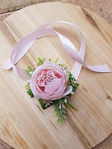 Kytice pre nevestu - svadobný náramok pastelová /púdrová/ ružová - 10918068_