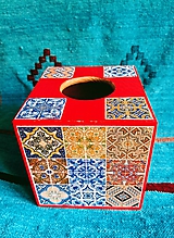 Úložné priestory & Organizácia - Box na vreckovky "Maroko Red" - 10920513_