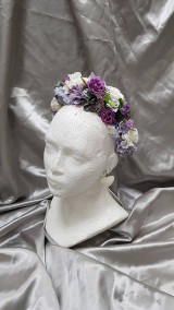 Sady šperkov - Fialová kvetinová čelenka a náramok / fialový kvetinový set - 10921723_