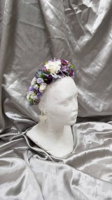Sady šperkov - Fialová kvetinová čelenka a náramok / fialový kvetinový set - 10921724_
