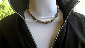 Pánske šperky - Pánsky náhrdelník okolo krku z minerálov - chirurgická oceľ - 10921476_