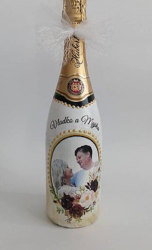 Nádoby - Fľaša svadobná s fotkou - 10922172_