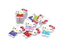 Galantéria - Drevený gombík Hello Kitty 5ks - 10926286_