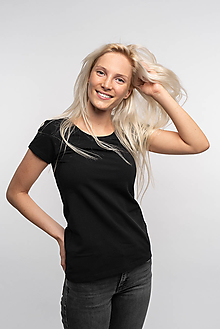 Topy, tričká, tielka - Dámske "Úplne obyčajné Tričko" Black KR (XL) - 10930344_