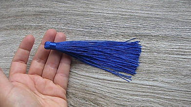 Komponenty - Strapec bavlnený 12 cm, 1 ks (kráľovská modrá) - 10929760_