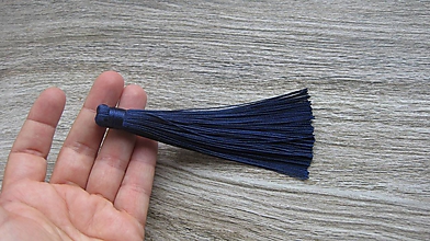 Komponenty - Strapec bavlnený 12 cm, 1 ks (tmavo modrý) - 10929781_