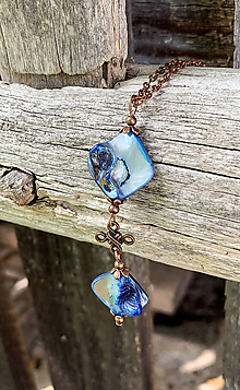 Náhrdelníky - Modrá perleť - náhrdelník - 10931614_