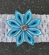 Detská elastická čelenka bielo modrá  (S diamantikom)