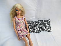 Úžitkový textil - Sada mini vankúšikov pre Barbie 2 ks (čierno - biela) - 10937015_