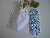 Úžitkový textil - Odličovacie tampóny - Biele froté s modrými kvetinkami - 10940023_
