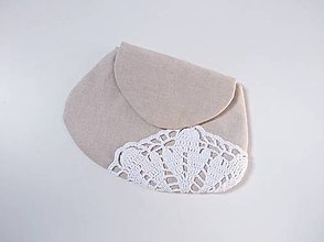 Taštičky - Kozmetická taštička s čipkou - 10940479_