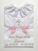 Detské oblečenie - Košieľka na krst K33 ružovo-zlatá - 10940191_