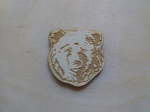 Magnetky - Drevená reklamná magnetka medveď - 10942220_