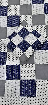 Úžitkový textil - "Modrotlač" patchworkový prehoz - 10943314_