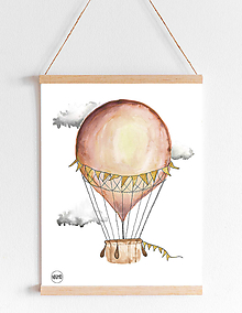 Kresby - Art Print - béžový balón - 10943504_