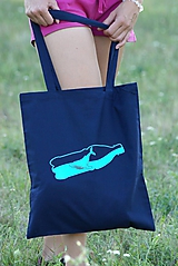 Nákupné tašky - Bavlnená taška - veľryba vo fľaši - 10944539_