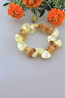 Náramky - perleť a citrín náramok - 10945249_