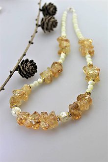 Náhrdelníky - perleť a citrín náhrdelník - 10945300_