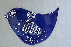 Dekorácie - Keramický vtáčik modrotláčik - 10944272_