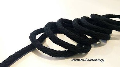 Galantéria - Špagát ozdobný 10 mm (Čierna) - 10949295_