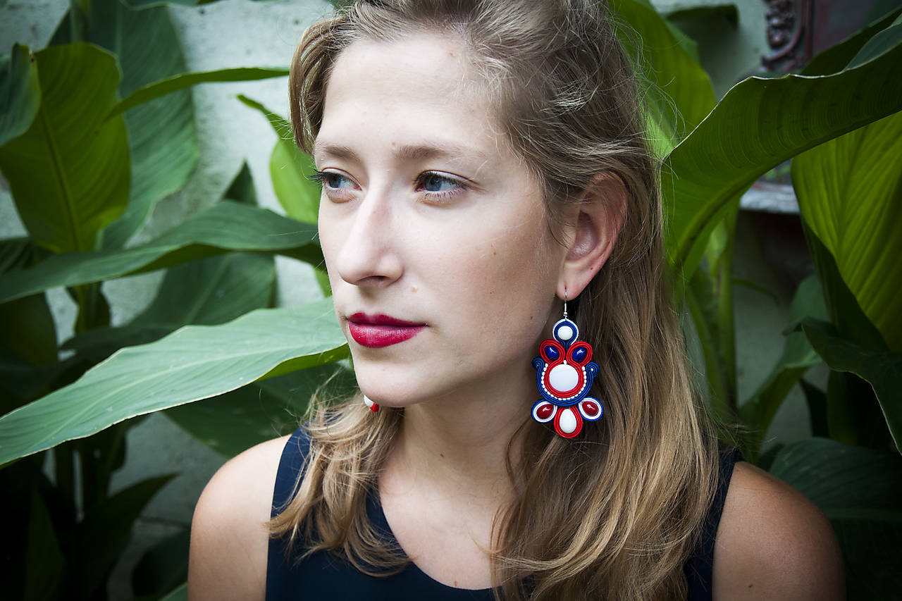Milujem folk - Ručne šité šujtášové náušnice - Soutache earrings