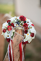 Ozdoby do vlasov - Folklórna svadobná kvetinová parta - 10953813_