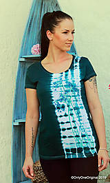 Topy, tričká, tielka - Dámske tričko maľované, batikované CUMIN - 10952216_