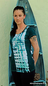 Topy, tričká, tielka - Dámske tričko maľované, batikované CUMIN - 10952243_