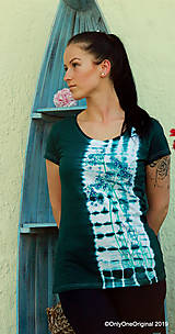 Topy, tričká, tielka - Dámske tričko maľované, batikované CUMIN - 10952251_