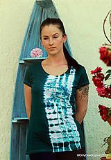 Topy, tričká, tielka - Dámske tričko maľované, batikované CUMIN - 10952276_