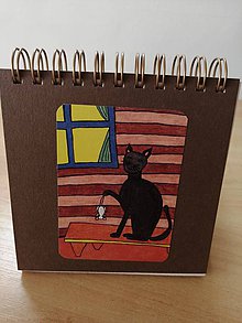 Papiernictvo - Zľava zápisník, poznámkový blok, mačka s myšou - 10953073_