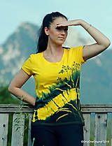 Topy, tričká, tielka - Dámske tričko maľované, batikované ACHILLEA - 10954946_