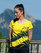 Topy, tričká, tielka - Dámske tričko maľované, batikované ACHILLEA - 10955003_