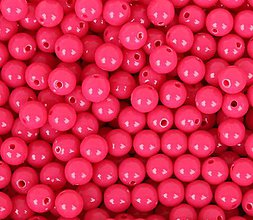 Korálky - Plastové korálky 8mm - 13 farieb (Ružová) - 10954037_