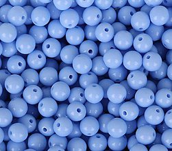 Korálky - Plastové korálky 8mm - 13 farieb (Modrá) - 10954038_