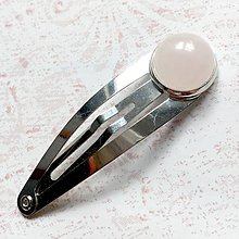 Ozdoby do vlasov - Gemstone Hair Clip / Sponka do vlasov s minerálom v platinovom prevedení /S0007 (Ruženín) - 10960077_