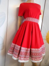 Šaty - Floral Folk šaty " Červené ľudové krížikové, ako vyšívané " - 10957464_