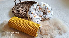Detský textil - Detská deka  +  anatomický vankúš  :  vafle/ 100% bavlna - 10962606_