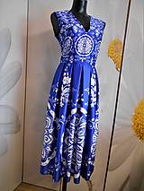 Šaty - FLORAL FOLK " Slovenská ornamentika ", spoločenské šaty v dĺžke midi, bez rukáva - 10960482_