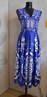 Šaty - FLORAL FOLK " Slovenská ornamentika ", spoločenské šaty v dĺžke midi, bez rukáva - 10960496_