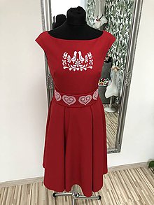 Šaty - Červené šaty Folk - 10961891_