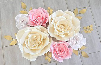 Papiernictvo - Set veľkých ruží na zavesenie - 10961505_