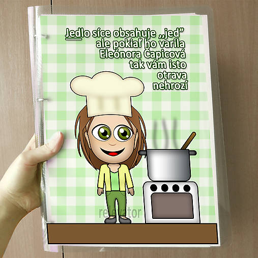 Papiernictvo - Vtipný receptár s vlastnou karikatúrou (fresh kuchárka) - 10962546_