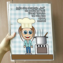 Papiernictvo - Vtipný receptár s vlastnou karikatúrou (chlapec s čapicou) - 10962542_