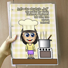 Papiernictvo - Vtipný receptár s vlastnou karikatúrou (skromné žieňa) - 10962545_