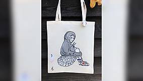 Nákupné tašky - ♥ Plátená, ručne maľovaná taška ♥ - 10965596_
