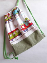 Detské tašky - Vrecúško na prezuvky - vak- ruksak- pre deti (Zelená) - 10972536_