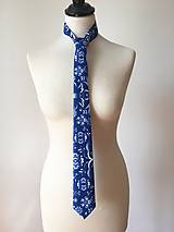 Pánske doplnky - pánska kravata Modrý folk - 10971013_